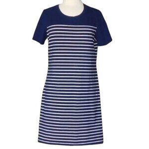 NWOT Liz Claiborne Nautical Navy/White Striped Shift Dress